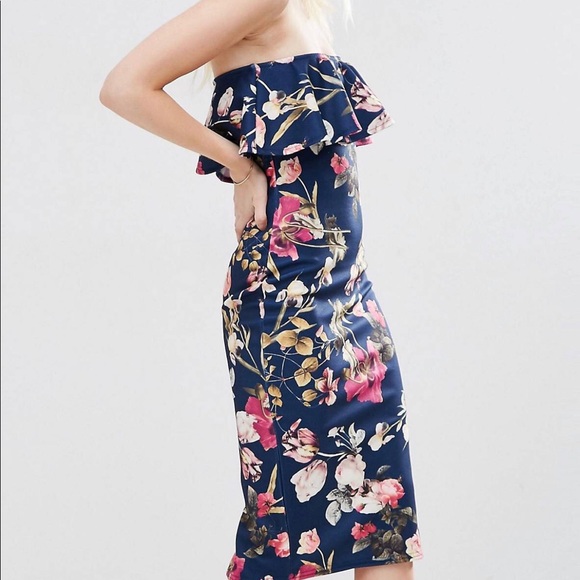 ASOS RUFFLE MIDI DRESS - Picture 2 of 8